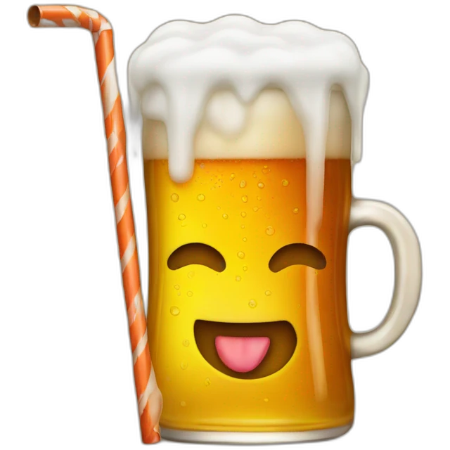beer with a straw in it emoji
