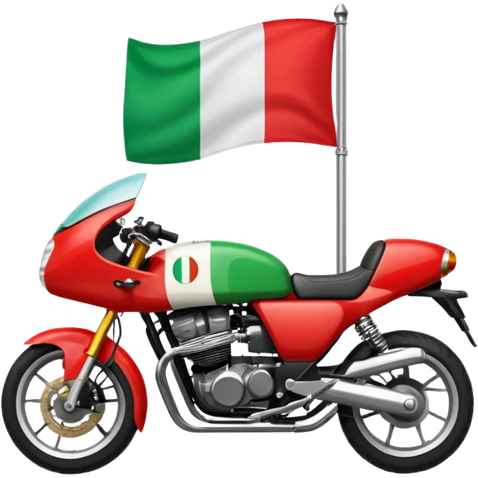 motorbike with italian flag and sun emoji