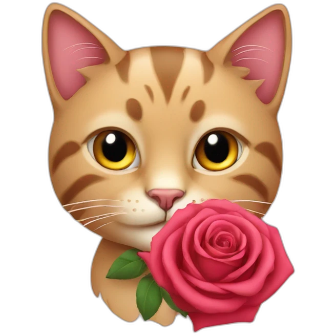Cat with rose emoji