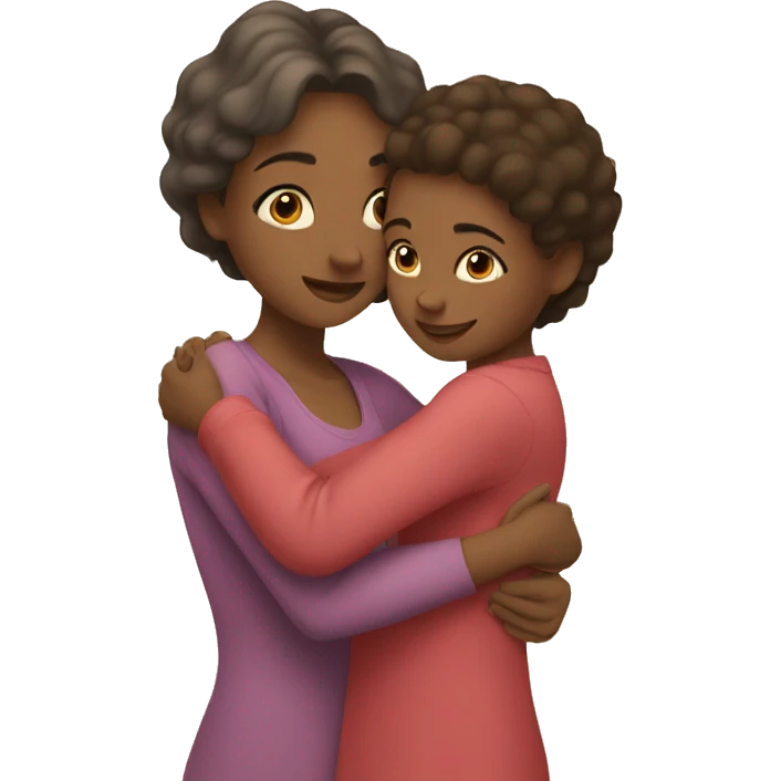 A mother and daughter hugging  emoji