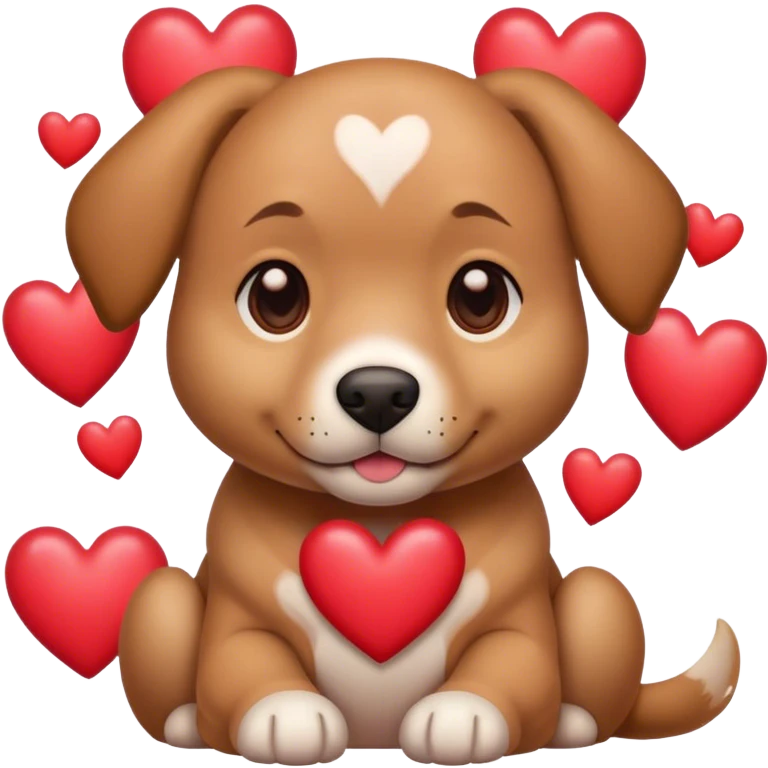 dog with hearts around it emoji