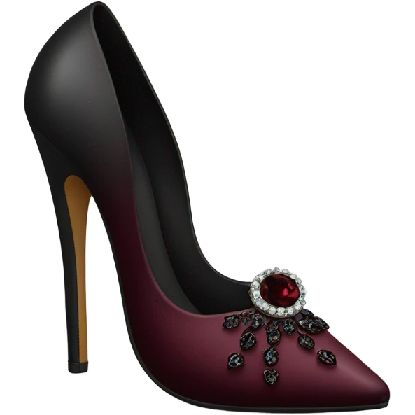 Black heels with Burgundy diamond without points emoji