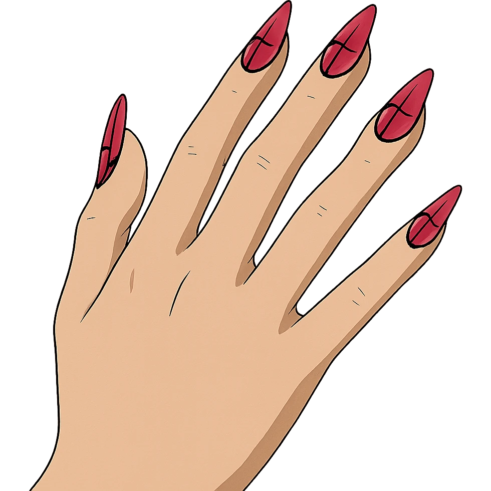 hand with pink gothic nails emoji
