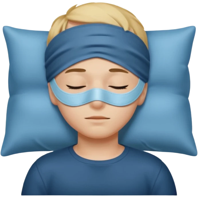 boy with a sleeping mask over head
 emoji