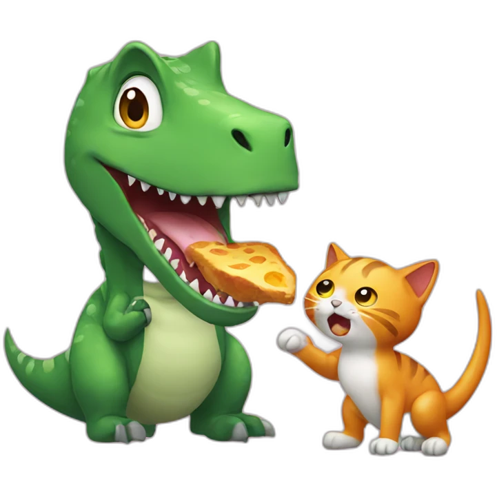 dinosaur eating cat emoji