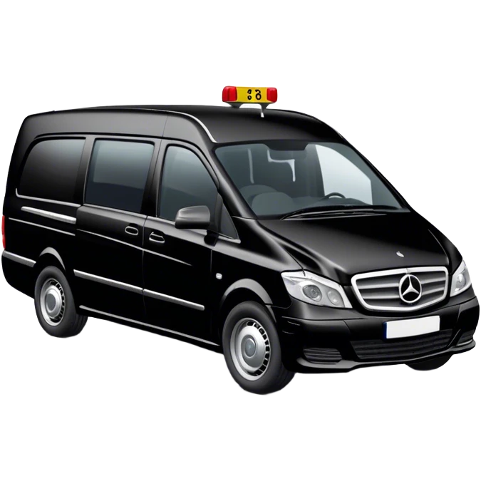 Black Mercedes Vito funeral van with registration number JTB and a  emoji