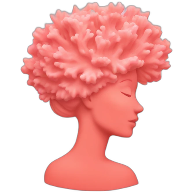 Pink coral cameo woman silhouette emoji