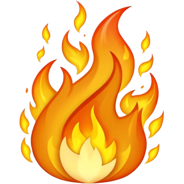 gold fire flame emoji