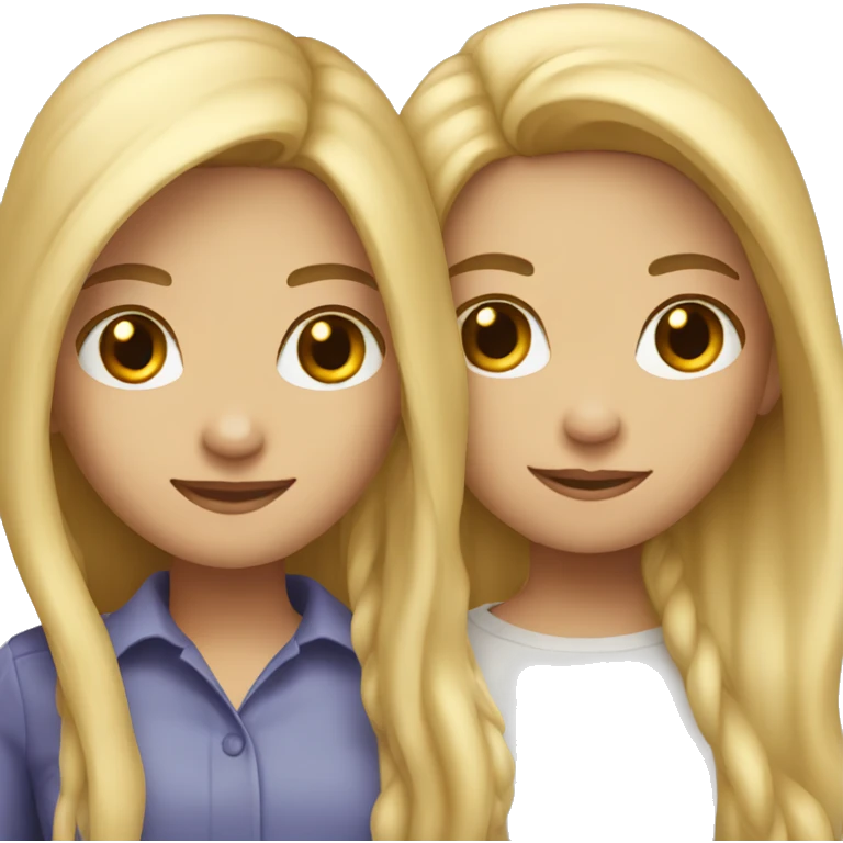 Two girls with long blond hair emoji