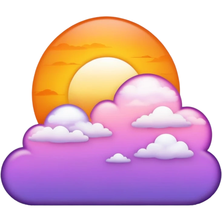 Yellow sun set with clouds emoji