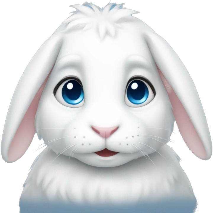 white rabbit blue eyes emoji