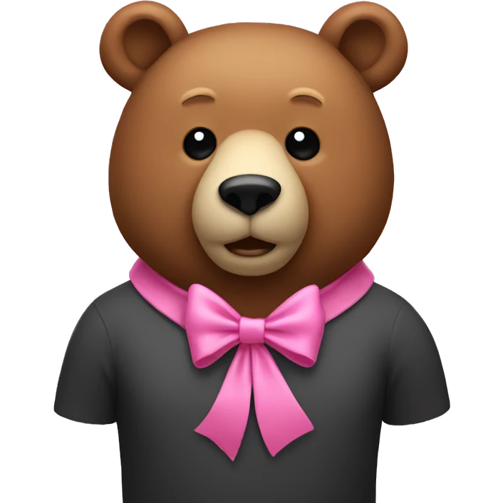 Bear with pink bow around neck  emoji