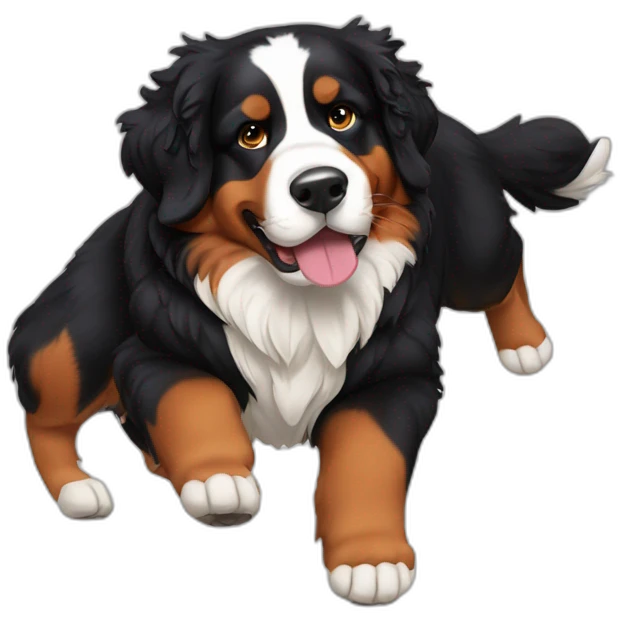 Bernese mountain dog sking emoji