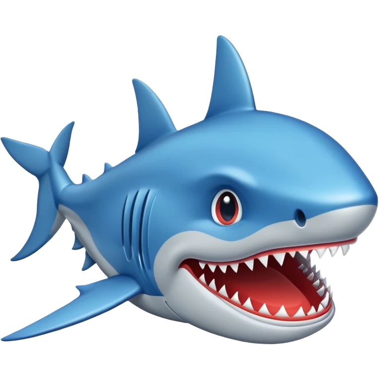 Un tiburón con zapatos azules emoji