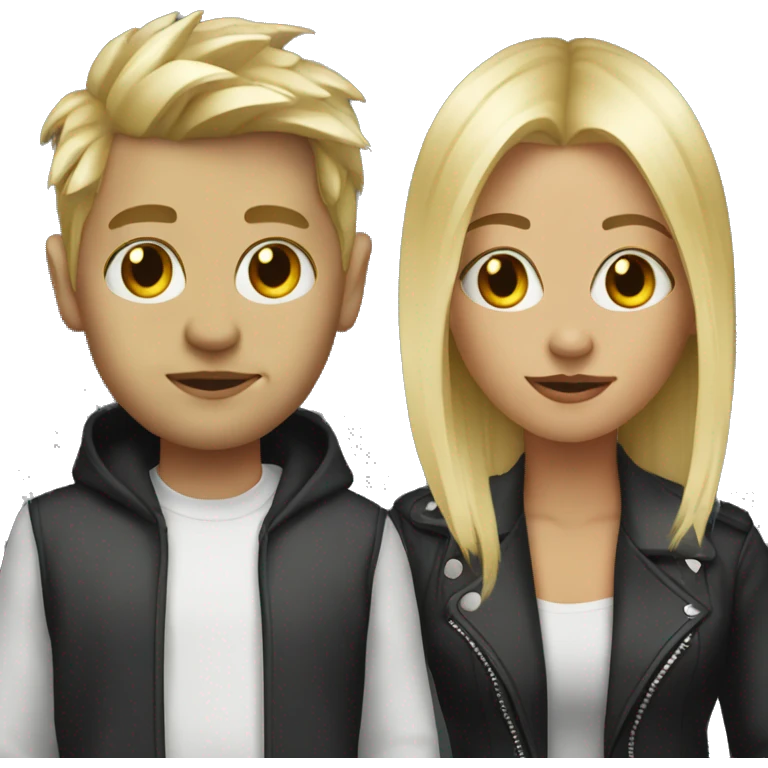 very ugly girl with blonde dj emoji