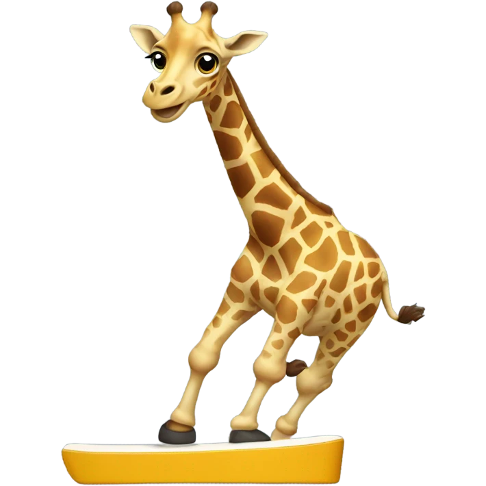 Giraffe doing a kick flip emoji