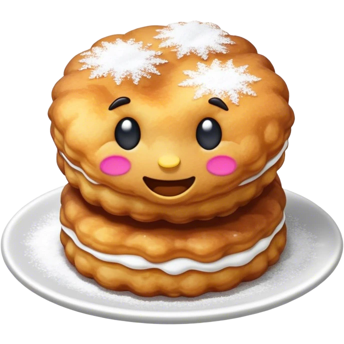 Buñuelo Cinematic Realistic Buñuelo Dessert Emoji, depicted as perfectly round, fluffy fritters served in a small bowl with a dusting of powdered sugar, rendered with vibrant textures and warm, inviting lighting. emoji