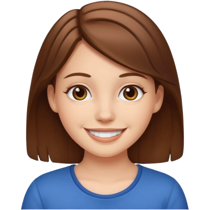 young white girl brown hair  emoji