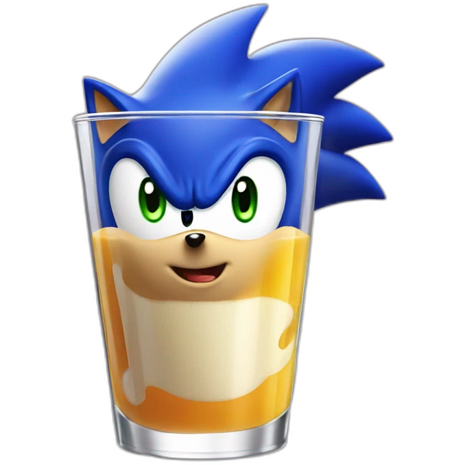 Sonic the hedgehog drink a juice emoji