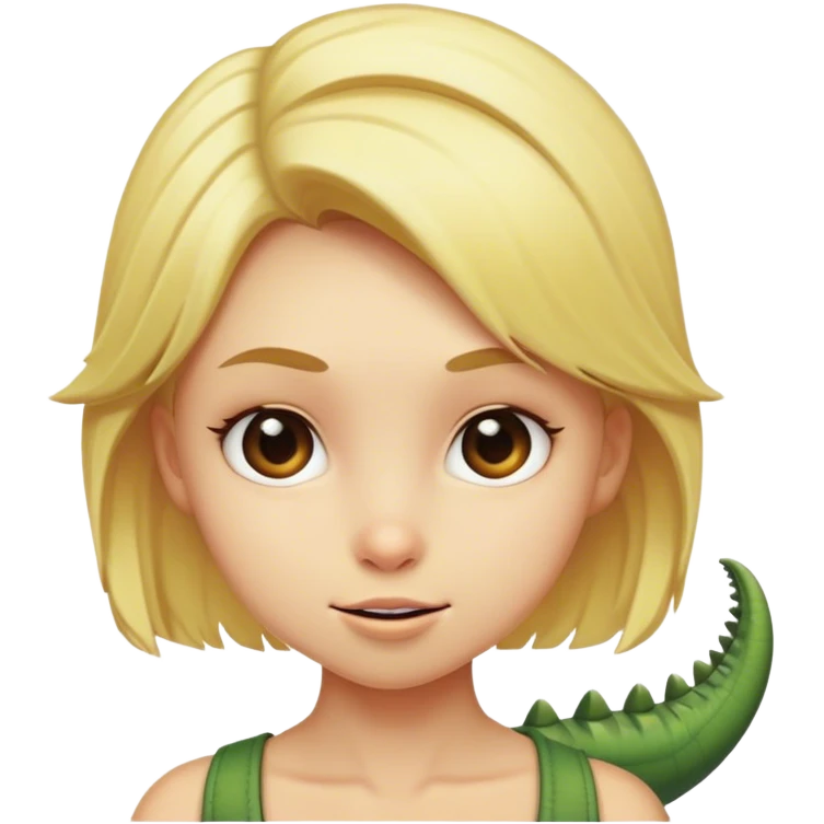 Blonde girl as a dinosaur  emoji