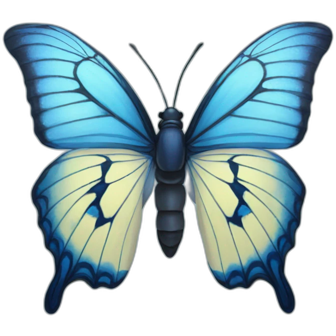 Blue butterfly metamorphosis emoji