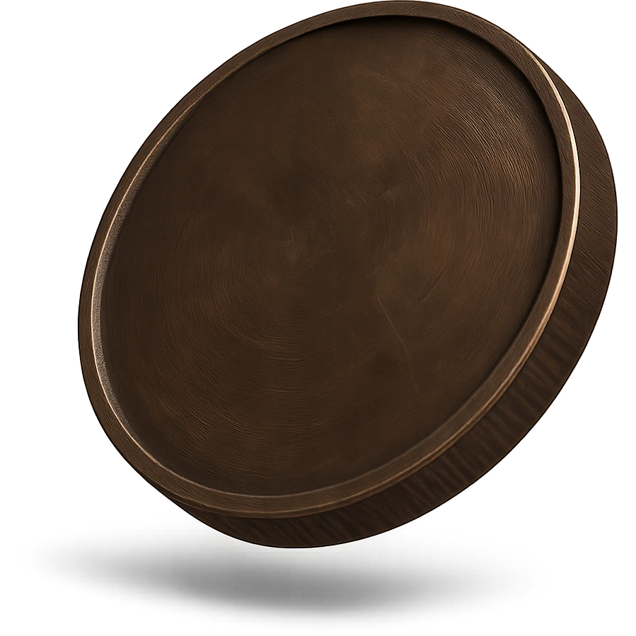 3D style bronze coin, shiny and detailed, floating with a slight shadow, no text emoji