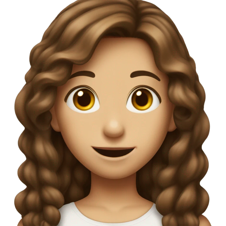 Girl with brown hair saying “I’m so excited for my party!” emoji