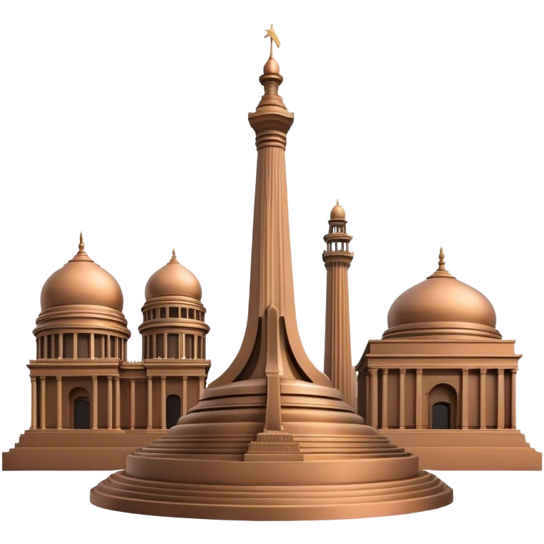 Cinematic Realistic Monas Landmark Emoji, depicted as the iconic National Monument rendered with crisp architectural detail and dynamic, urban lighting. emoji