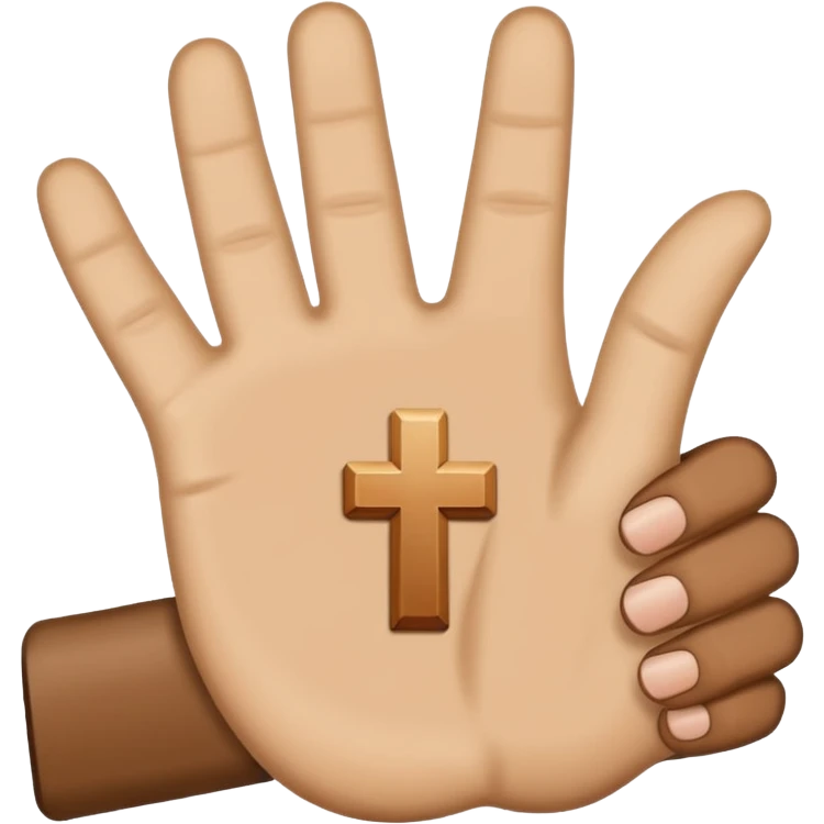 hand holding a sign "amen" emoji