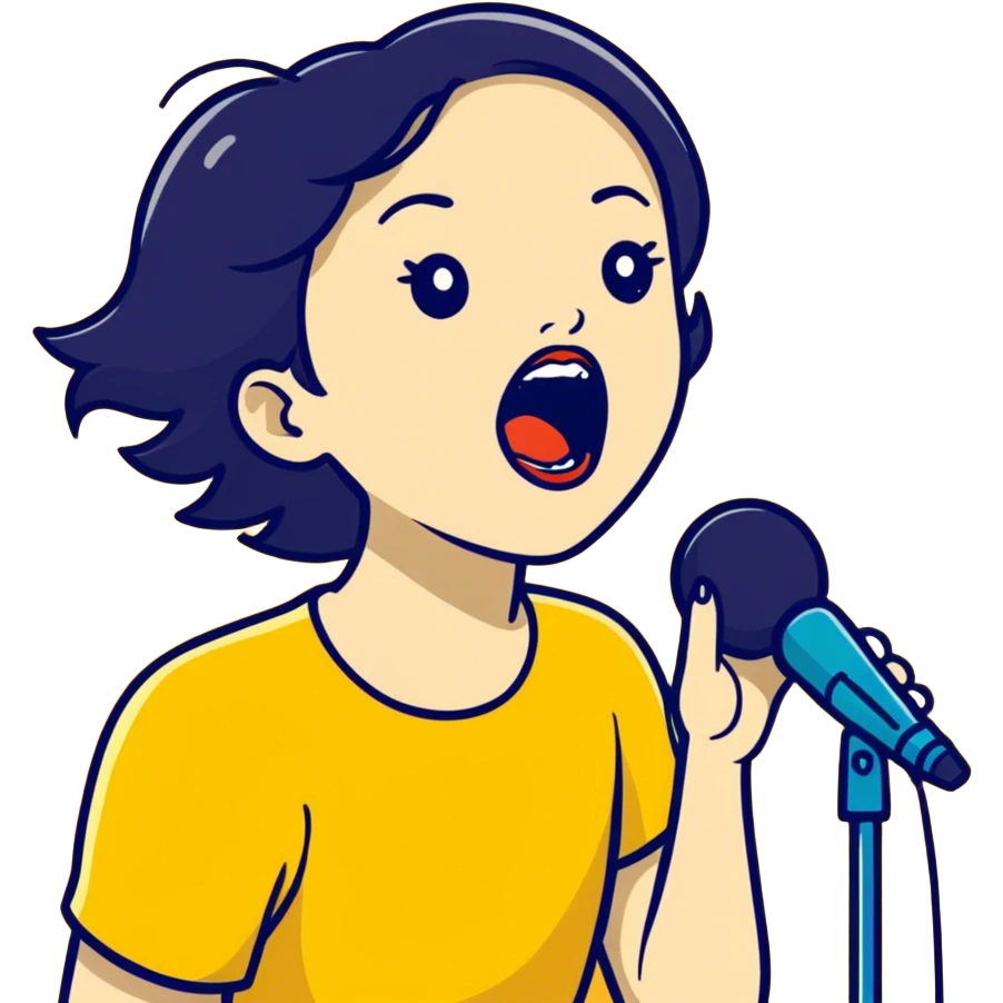 Girl singing emoji