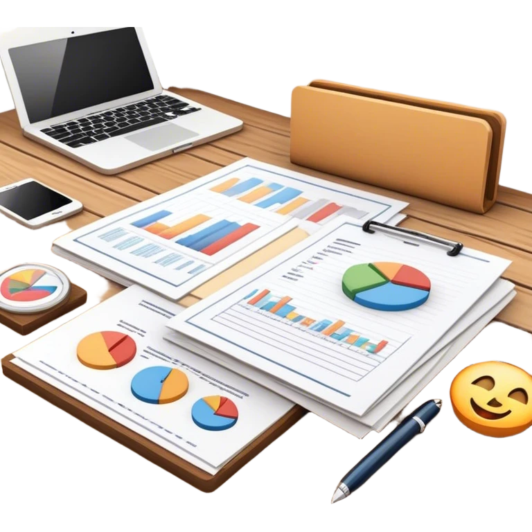 several documents with text and diagrams emoji