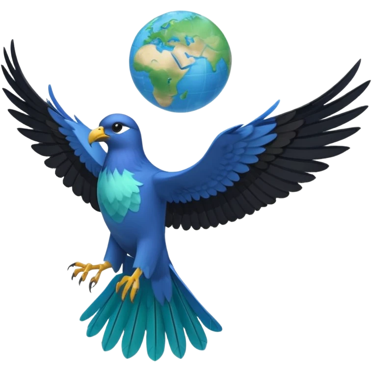 hirondelle avec globe terrestre emoji