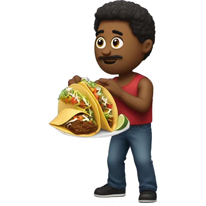 big back man eating tacos emoji