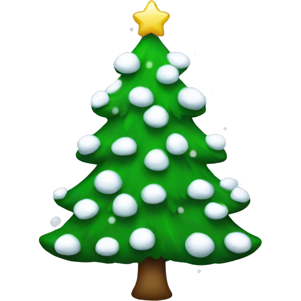 Christmas tree with snow emoji