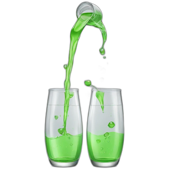 Pouring liquids from two bottles into one glass emoji