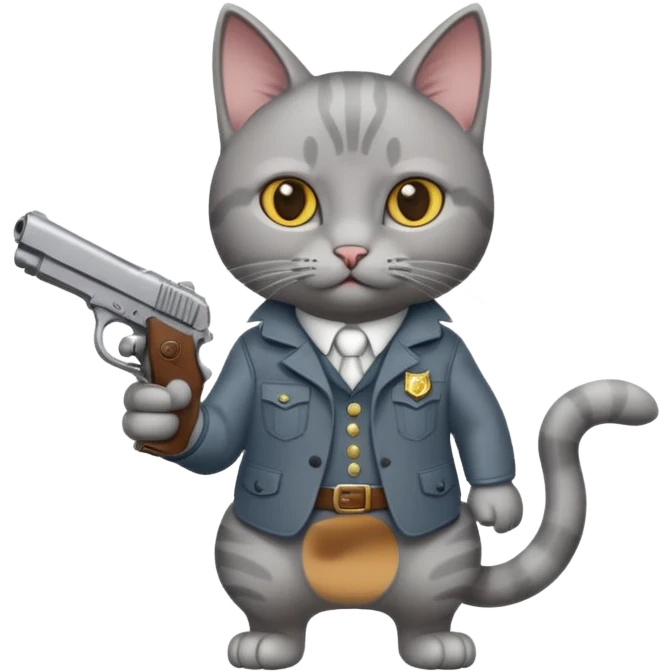 Gato con pistola emoji