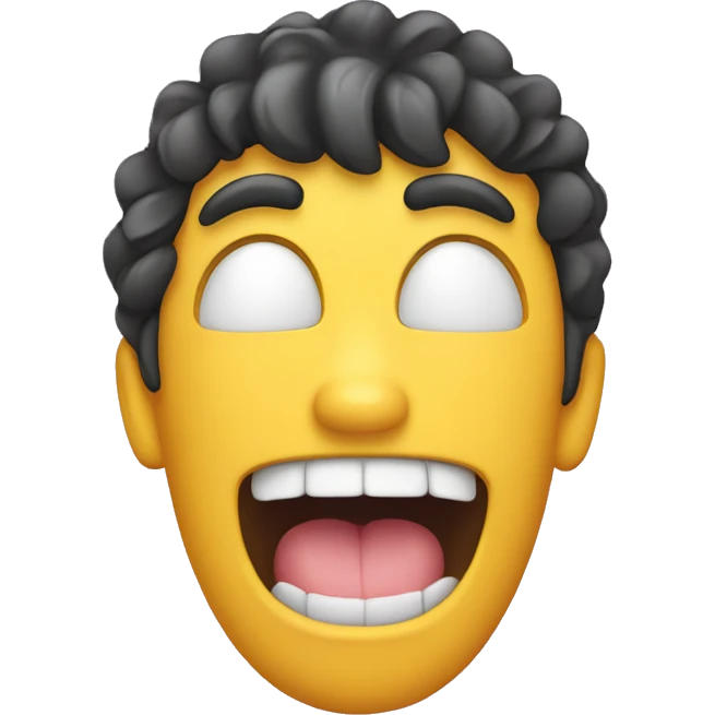 emoji with mascara running down face and tongue out emoji