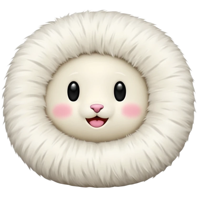 white round pillow made out of fur emoji