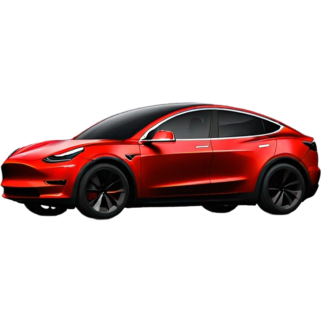 Red Tesla Model Y Performance Black Rims emoji