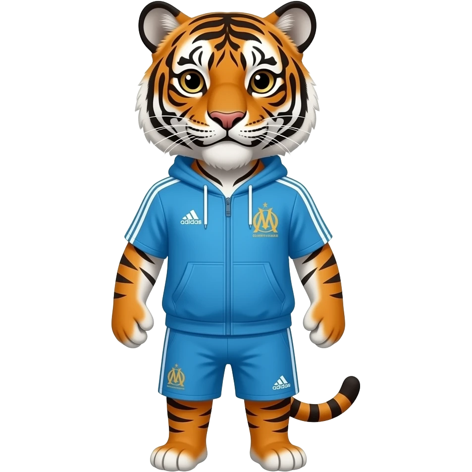 tigre en survetement adidas de l'olympique de marseille emoji