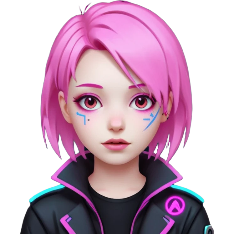 girl neon cyberpunk emoji
