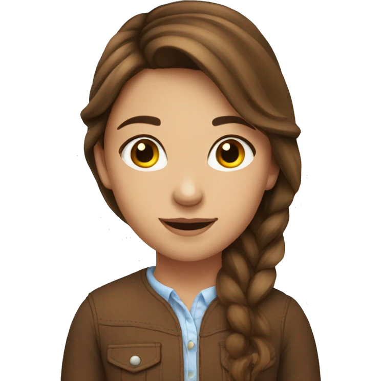 a pretty girl with brown hair with a horse  emoji