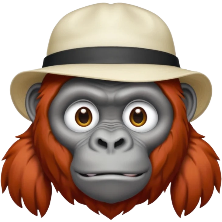 red haired gorilla with white hat emoji