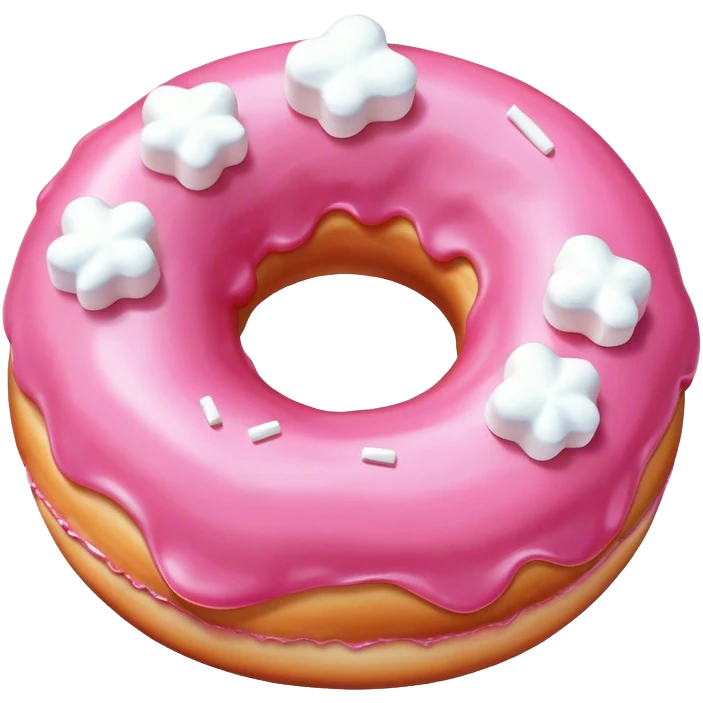 pink donut with marshmallow  emoji