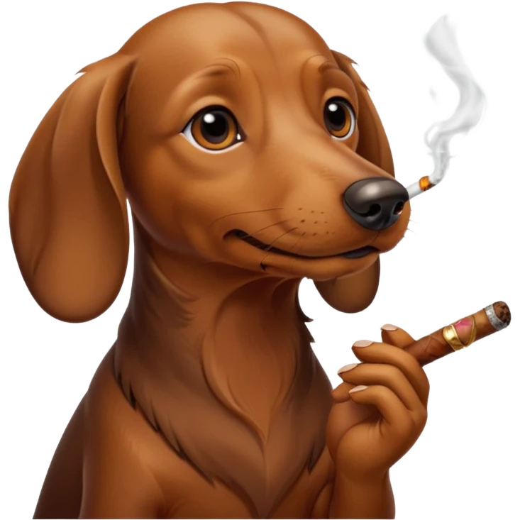 A daschund smoking emoji