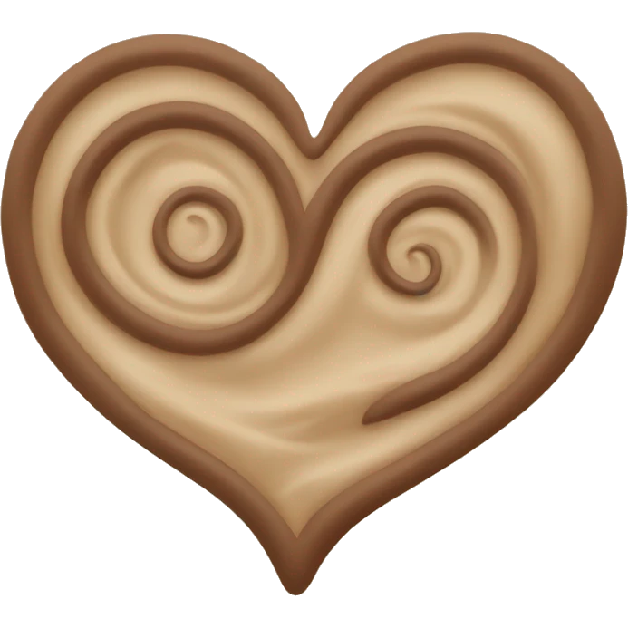 Beige and brown swirl heart emoji
