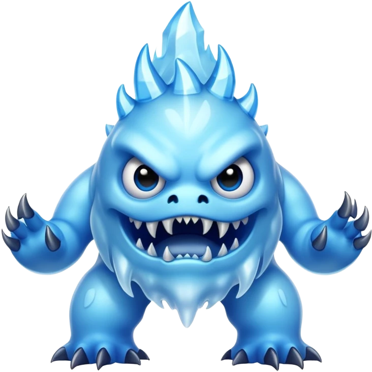 a scary creepy ice monster emoji