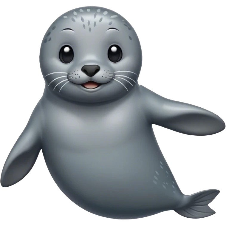 Detailed Ocean seal full body swimming and smiling  emoji