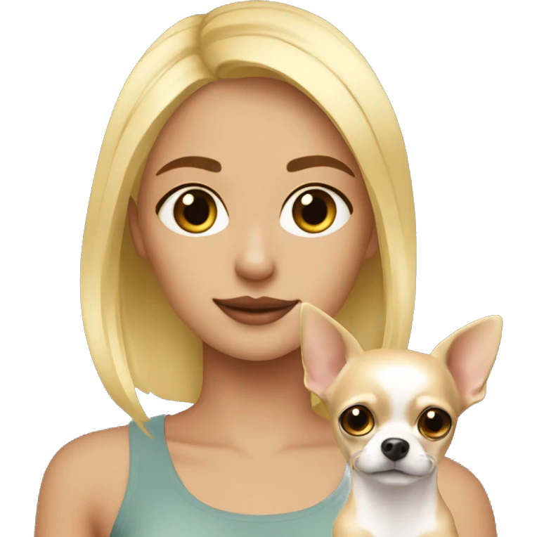 Blonde girl with Chihuahua ￼ emoji