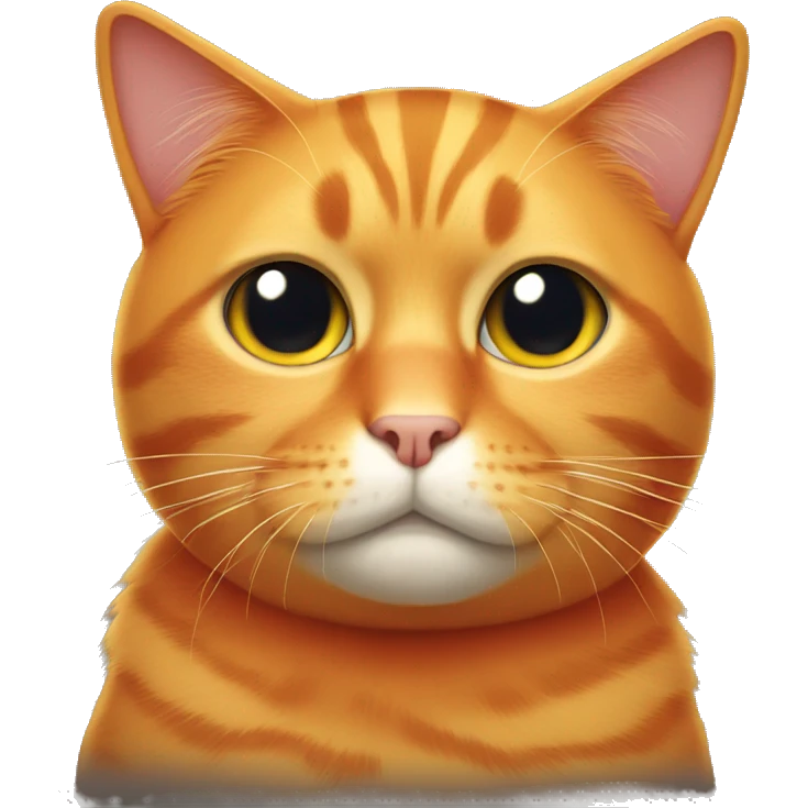 orange cat with a sad face emoji